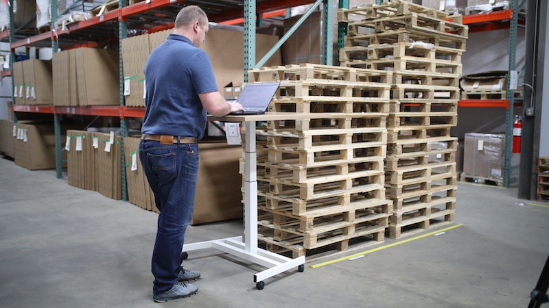 warehouse with a man